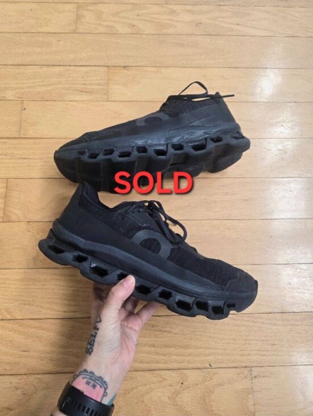 On Running | Cloudmonster Void monochrome black running sneakers | MENS 12